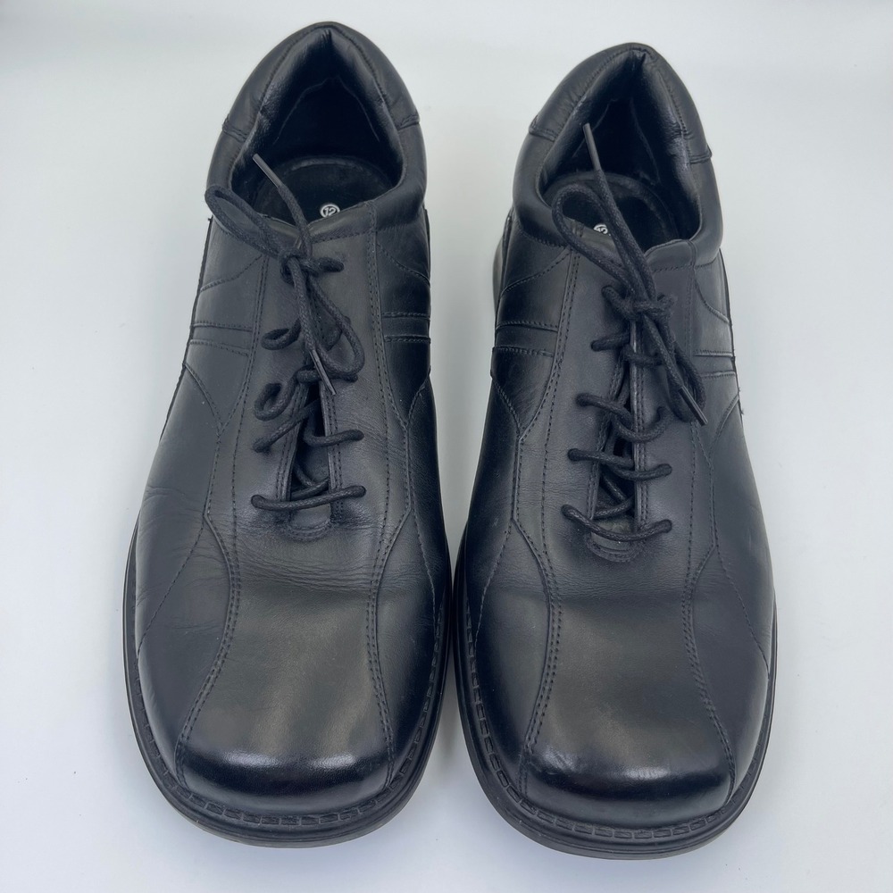 Merona Men's Black Leather Oxford Comfort Dress Shoes Lace Up Size 12